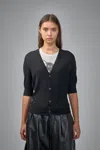 R13 Elbow Sleeve Split Hem Cardigan In Black