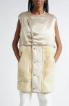 R13 Elongated Mixed Media Liner Vest