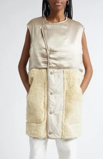 R13 Elongated Mixed Media Liner Vest