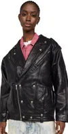 R13 Elongated Motorcycle Jacket Black In Black