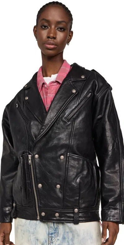 R13 Elongated Motorcycle Jacket Black
