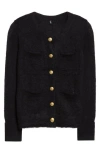 R13 Elongated Shrunken Distressed Mohair Blend Cardigan In Black