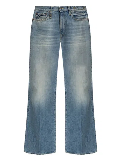 R13 Embroidered-pocket Jeans In Blue