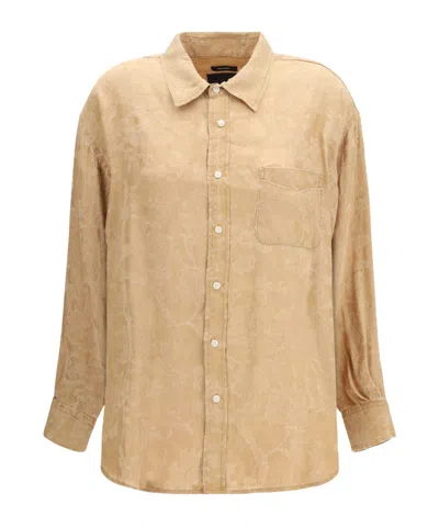 R13 Embroidered Utility Shirt In Gold