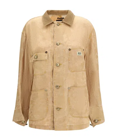 R13 Evelyn Chore Workwear Jacket In Neutral