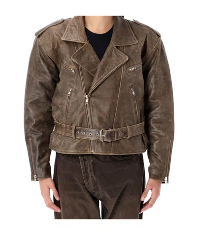 R13 EXAGGERATED SHOULDER MOTORCYCLE JACKET