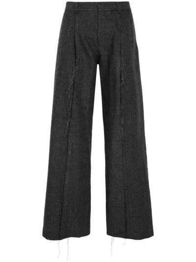 R13 Exposed Seams Trousers In R399a Dark Grey