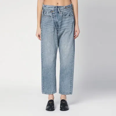R13 FADED BLUE CROSSOVER JEANS