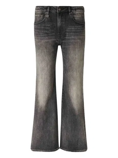 R13 Faded Cotton Jeans In Black