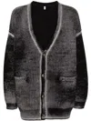 R13 Black & Gray Oversized Cardigan In Black