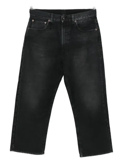 R13 Faded-effect Straight-leg Jeans In Black