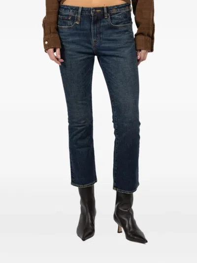 R13 Faded-wash Cotton Jeans In Blue