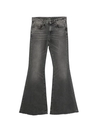 R13 Faded-effect Flared Jeans In Gray