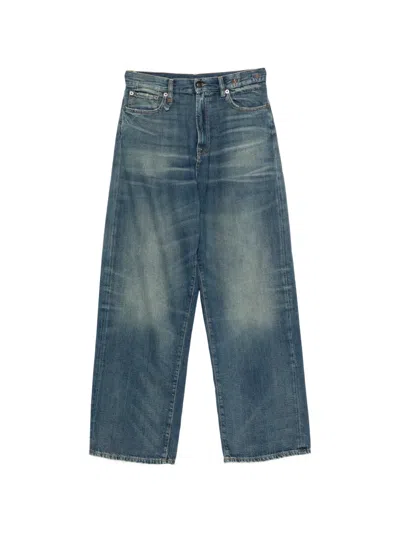 R13 Faded-effect Wide-leg Denim Jeans In Blue