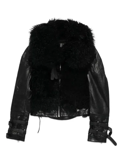 R13 Faux Fur Jacket In Black