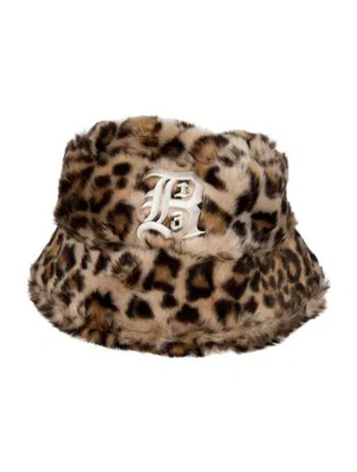 Pre-owned R13 Faux Fur Patterned Bucket Hat W/tags In Neutral