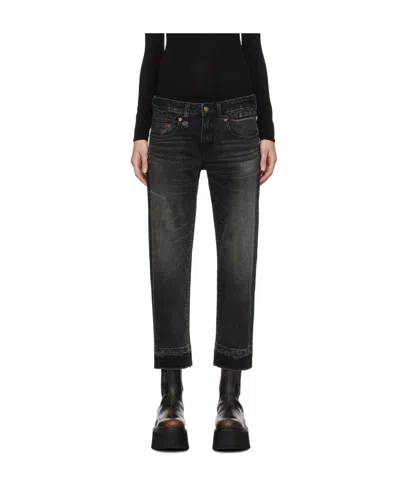 R13 Five-pocket Straight Jeans In Black