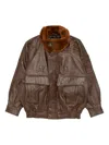 R13 Long-sleeved Leather Jacket In Multi