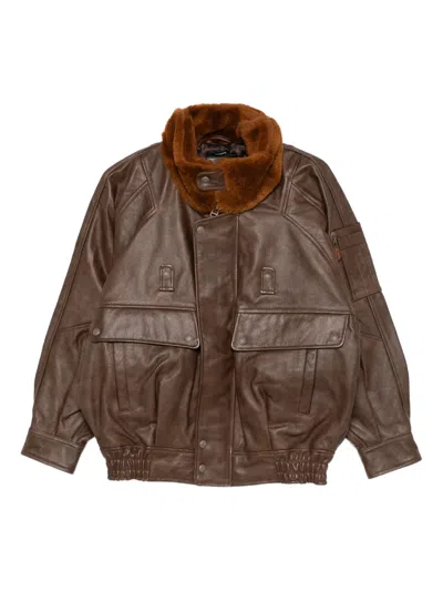 R13 FLAP-POCKET LEATHER JACKET