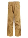 R13 Gathered Cotton-twill Straight-leg Pants In Brown