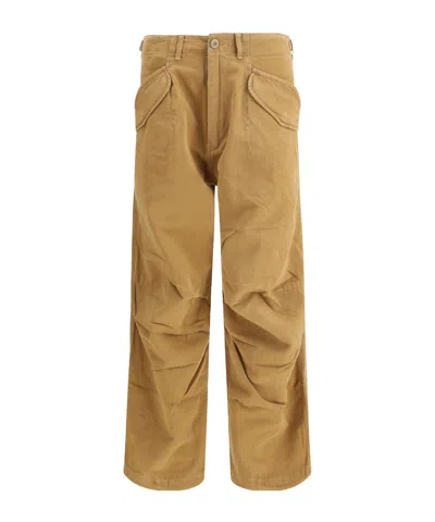 R13 Flap-pocket Trousers In Brown