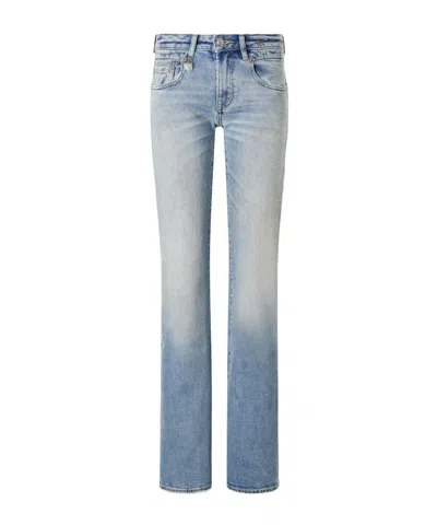 R13 Boy Flare Low-rise Jeans In Blue