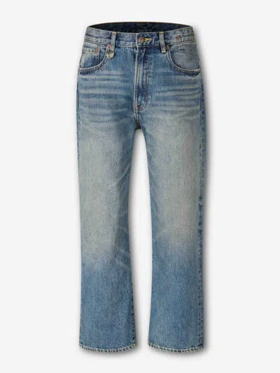 R13 Embroidered-pocket Jeans In Blue