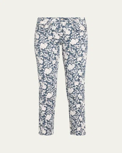 R13 Floral Boy Straight Cropped Jeans In Multi