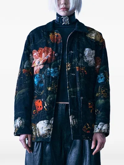 R13 Floral Butterfly-print Jacket In Blue