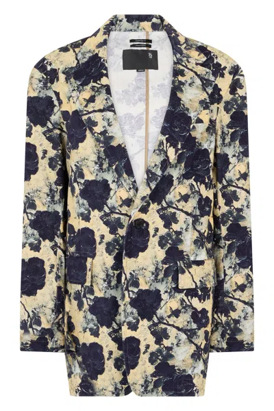 R13 Floral Classic Fit Jacket In Animal Print