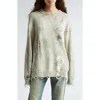 R13 Floral Distressed Cotton Sweater In Cream Bleached Floral