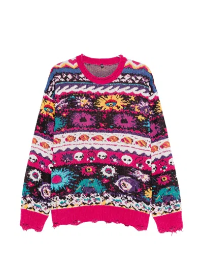 R13 Floral Distressed Sweater In Multi
