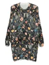 R13 Floral Frayed Mini Dress In Green