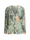 R13 Floral Pattern Cardigan In Green