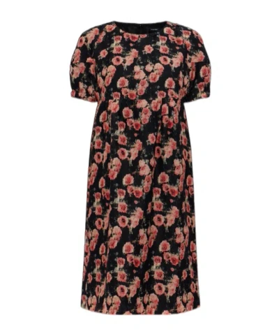 R13 Rose-print Mini Dress In Black