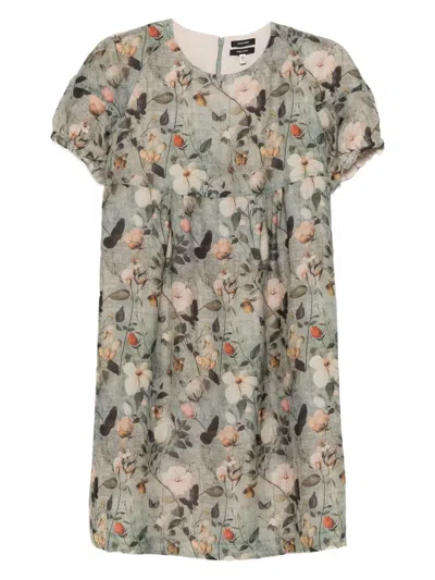 R13 Floral-print Babydoll Dress In Multi