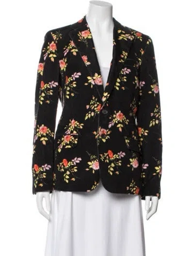 Pre-owned R13 Floral Print Blazer In Black