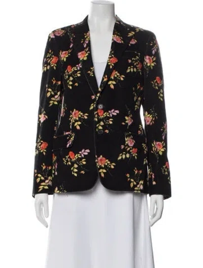 Pre-owned R13 Floral Print Blazer In Black