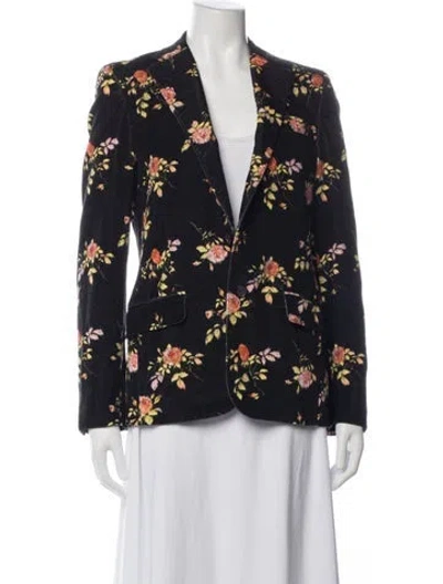 Pre-owned R13 Floral Print Blazer In Black