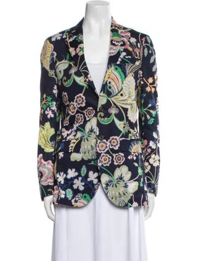 Pre-owned R13 Floral Print Blazer In Blue