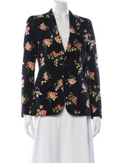 Pre-owned R13 Floral Print Blazer In Blue