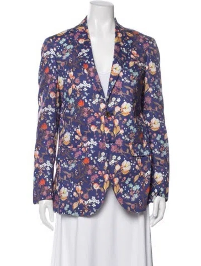 Pre-owned R13 Floral Print Blazer In Blue