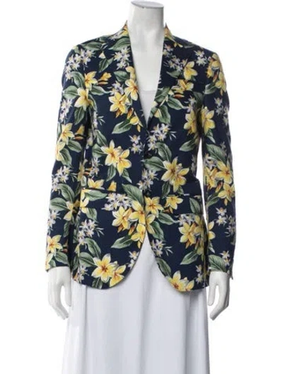 Pre-owned R13 Floral Print Blazer In Blue