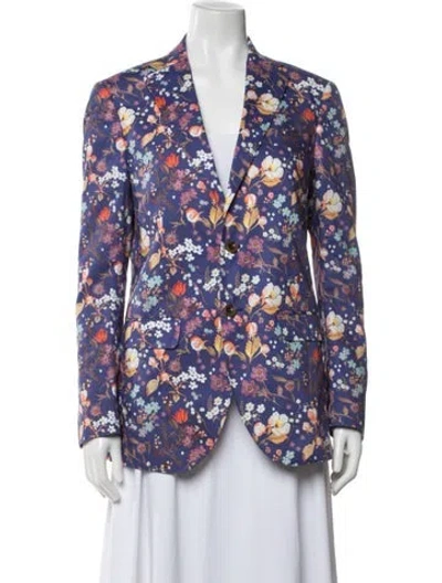 Pre-owned R13 Floral Print Blazer In Purple