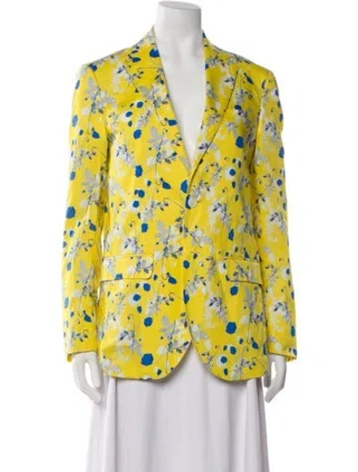 Pre-owned R13 Floral Print Blazer In Yellow