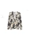 R13 Floral-print Frayed Cardigan