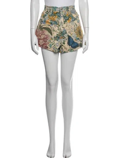 Pre-owned R13 Floral Print Coat In Black