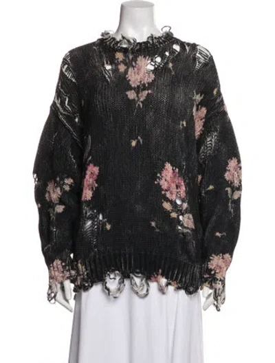 Pre-owned R13 Floral Print Crew Neck Sweater In Blue