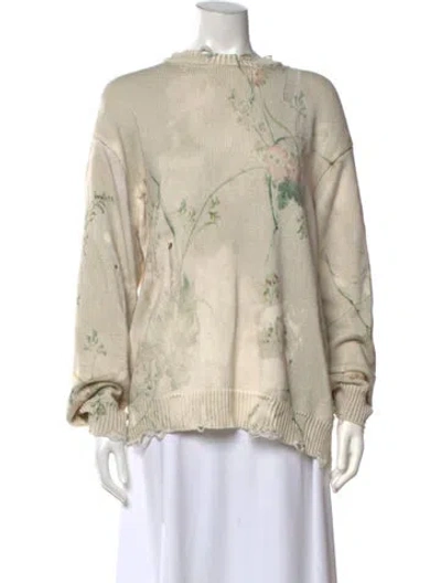 Pre-owned R13 Floral Print Crew Neck Sweater In Neutrals