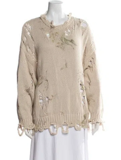 Pre-owned R13 Floral Print Crew Neck Sweater In Neutrals